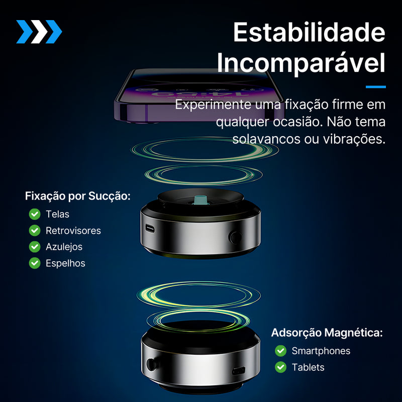 GripLock 360™ - Suporte Magnético Inteligente para Celular: Seguro nas Curvas, Firme nas Frenagens